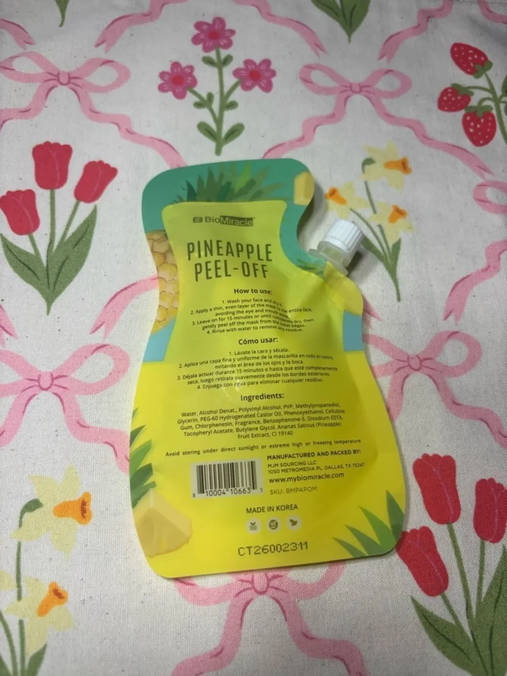 4 New Miracle Pineapple Peel-Off Cleansing & Refreshing Face Mask - Yellow